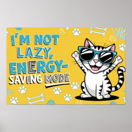 Poster Cartaz de gato engraçado, gato de desenho animado 
