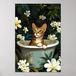 Poster Cartaz de Gato Engraçado Oriental Shorthair na Ban