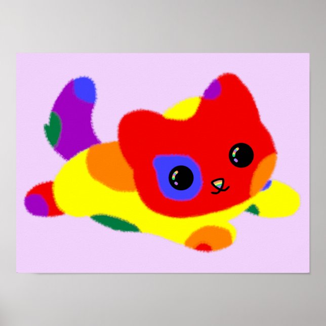 Poster Cartaz de Gato Orgulho LGBT+ (Frente)