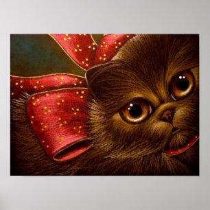 PÔSTER CARTAZ DE GATO PERSA CHOCOLATE