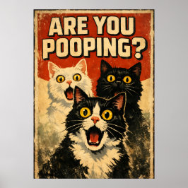 Poster Cartaz de Gatos Chocados Engraçados | Humor de Ban