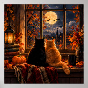 Poster Cartaz de Gatos Outonais Góticos – Arte Aconchegan