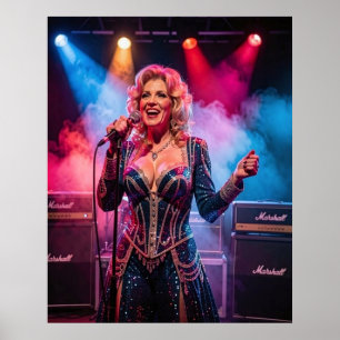Poster Cartaz de Glamour Country Sob as Luzes do Palco