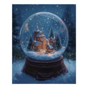 Pôster Cartaz de Globo de Neve de Natal