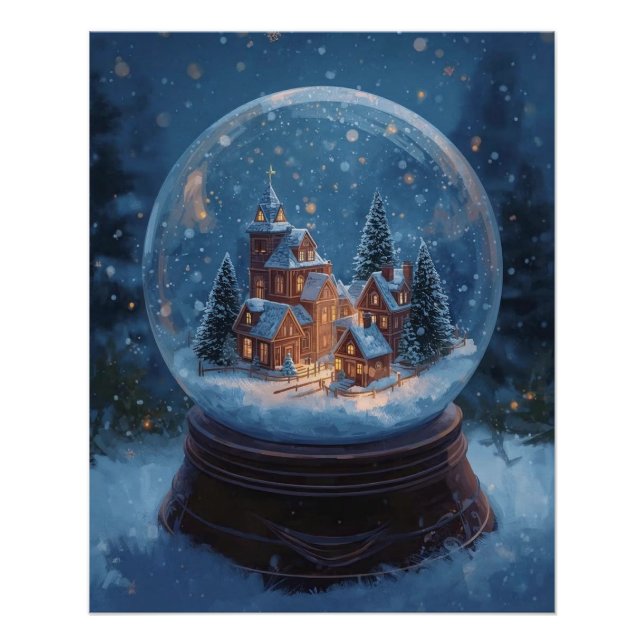 Pôster Cartaz de Globo de Neve de Natal (Frente)