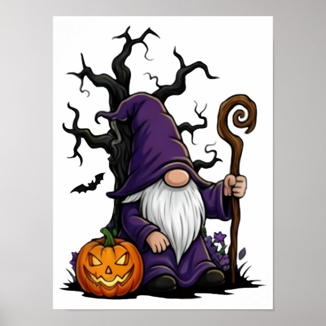 Poster Cartaz de Gnome de Halloween (Frente)