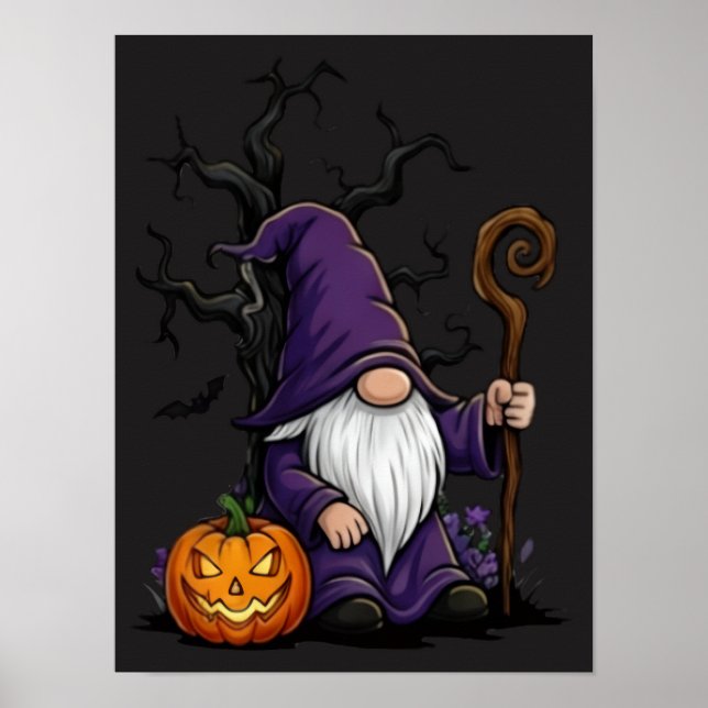Poster Cartaz de Gnome de Halloween (Frente)