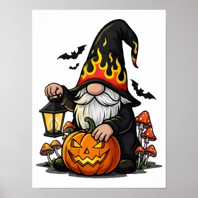 Poster Cartaz de Gnome de Halloween (Frente)