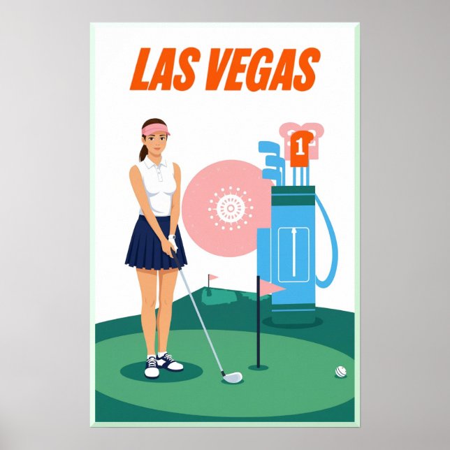 Poster Cartaz de golfe de Las Vegas (Frente)