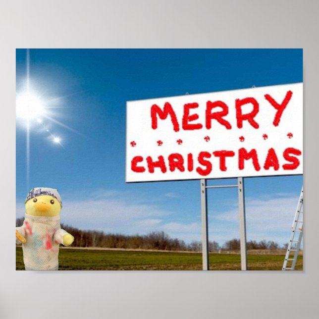 Poster Cartaz de Grafite Feliz Natal (Frente)