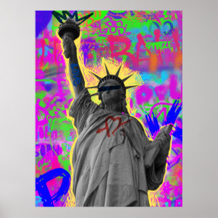 Poster Cartaz de Grafite Neon Liberdade Desencadeada
