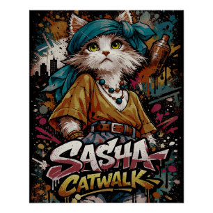 Pôster Cartaz de Grafite Sasha Catwalk Y2K