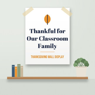 Poster Cartaz de Gratidão para Sala de Aula: Nossa Famíli