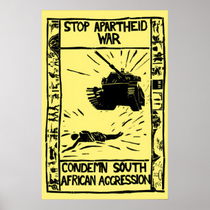 Poster Cartaz de Guerra do Apartheid na África do Sul Nel