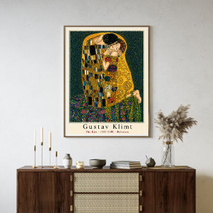 Poster Cartaz de Gustav Klimt O Beijo Art Nouveau