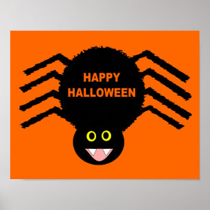 Poster Cartaz de Halloween da Aranha Preta