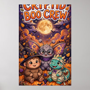 Poster Cartaz de Halloween da Turma do Boo Criptozoológic