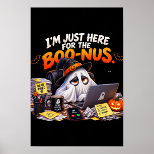 Poster Cartaz de Halloween de Fantasma Divertido no Escri
