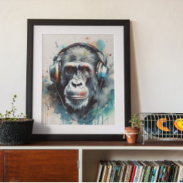 Poster Cartaz de Headphones da Gorilla Music Factory