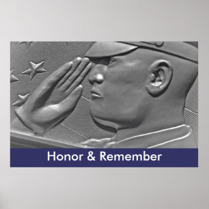 Pôster Cartaz de Herói Militar Honor & Remember