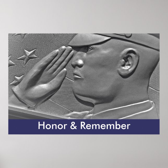 Pôster Cartaz de Herói Militar Honor & Remember (Frente)