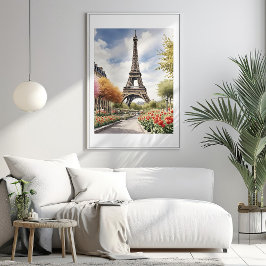 Poster Cartaz de Ilustração da Torre Eiffel de Paris