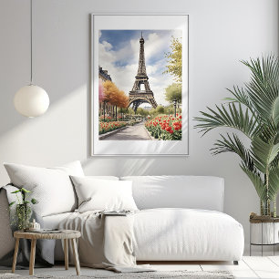 Poster Cartaz de Ilustração da Torre Eiffel de Paris