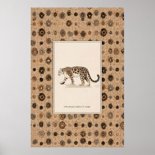 Poster Cartaz de Ilustração de Animal Leopardo Manchado S