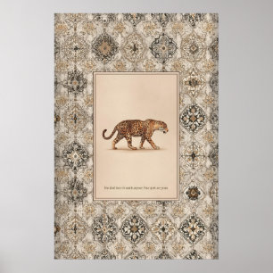 Poster Cartaz de Ilustração de Leopardo Decoração de Pare