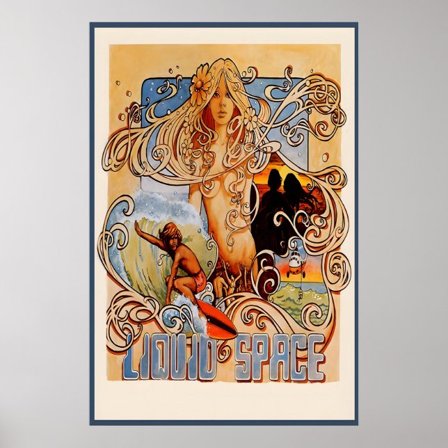 Poster Cartaz de Ilustração de Surf da Era dos Anos 1970  (Frente)