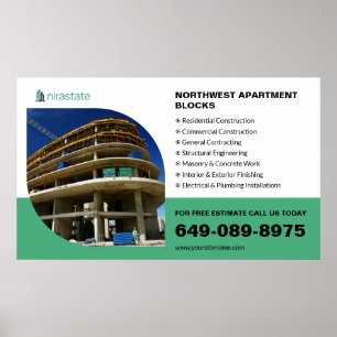 Poster Cartaz de Informações do Local de Construção