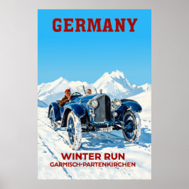Poster Cartaz de inverno da Alemanha Garmisch PartenKirch