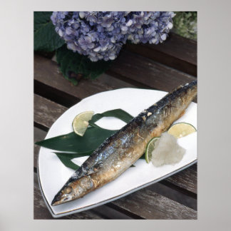 Poster Cartaz de jantar de peixe em papel mate