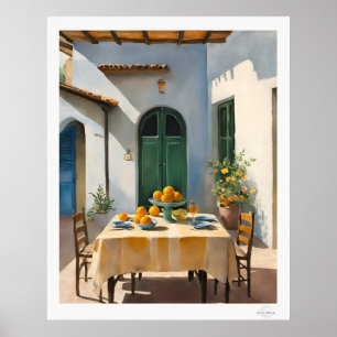 Poster Cartaz de Jantar no Pátio Mediterrâneo