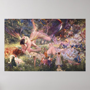 Poster Cartaz de Jardim de Fadas Vintage – Bosque Encanta