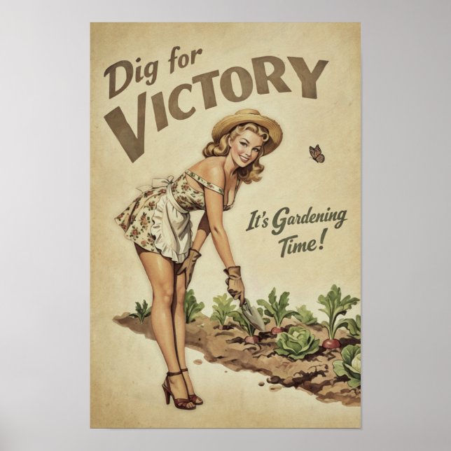 Poster Cartaz de Jardim de Guerra Vintage (Frente)