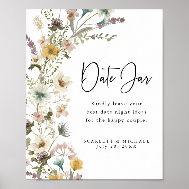 Poster Cartaz de Jarro de Encontro de Flores Silvestres (Frente)