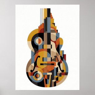Poster Cartaz de Jazz Art Déco de Luxo Vintage