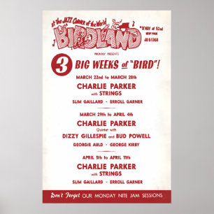 Poster Cartaz de jazz Charlie Parker - Dizzy Gillespie