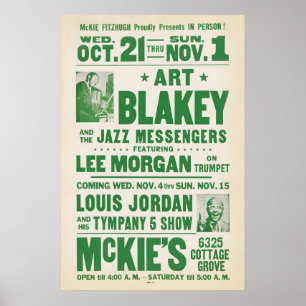 Poster Cartaz de jazz de Art Blakey - Lee Morgan - Louis 