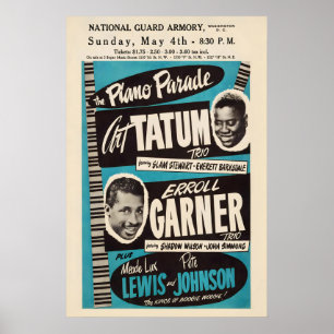 Poster Cartaz de jazz de Art Tatum - Erroll Garner - Pian
