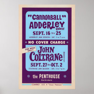 Poster Cartaz de jazz de Cannonball Adderley - John Coltr