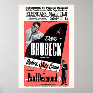 Poster Cartaz de jazz de Dave Brubeck - Paul Desmond