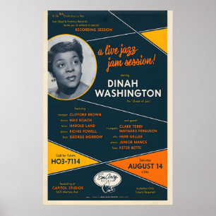 Poster Cartaz de jazz de Dinah Washington - Dinah Jams