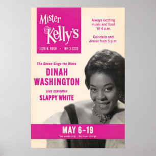 Poster Cartaz de jazz de Dinah Washington - Mister Kelly'