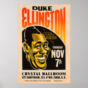 Poster Cartaz de jazz de Duke Ellington - Fargo, ND - 194