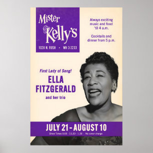 Poster Cartaz de jazz de Ella Fitzgerald - Ao vivo no Mis