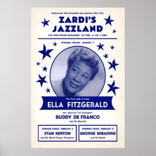 Poster Cartaz de jazz de Ella Fitzgerald - Zardi's Jazzla