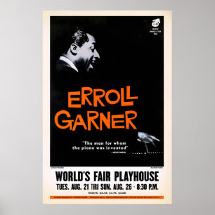 Poster Cartaz de jazz de Erroll Garner - Concerto One Wor