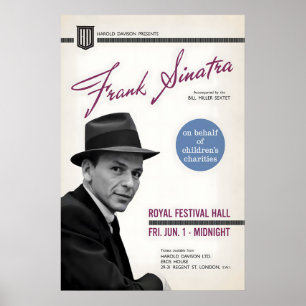 Poster Cartaz de jazz de Frank Sinatra - Ao vivo no Royal